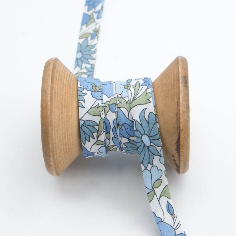 Liberty Fabrics Poppy and Daisy Blue Bias Tape - Maison Klem